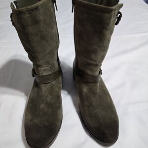Naturalizer Olive Suede Mid-calf Boots Dark Forest